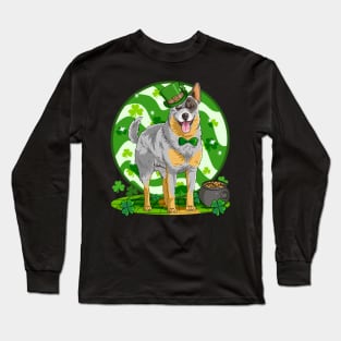 Australian Cattle Dog St Patricks Day Leprechaun Long Sleeve T-Shirt